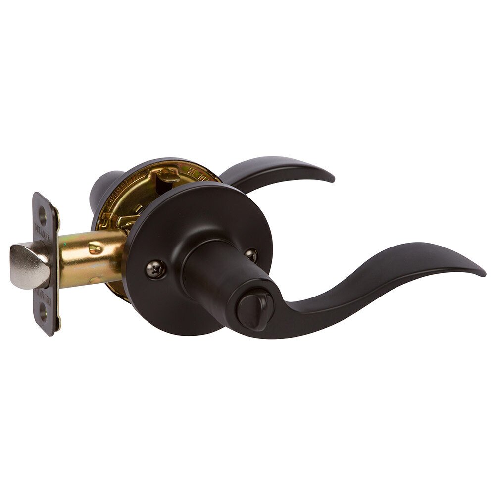 Privacy Logan Left Handed Lever in Powder Coated Black