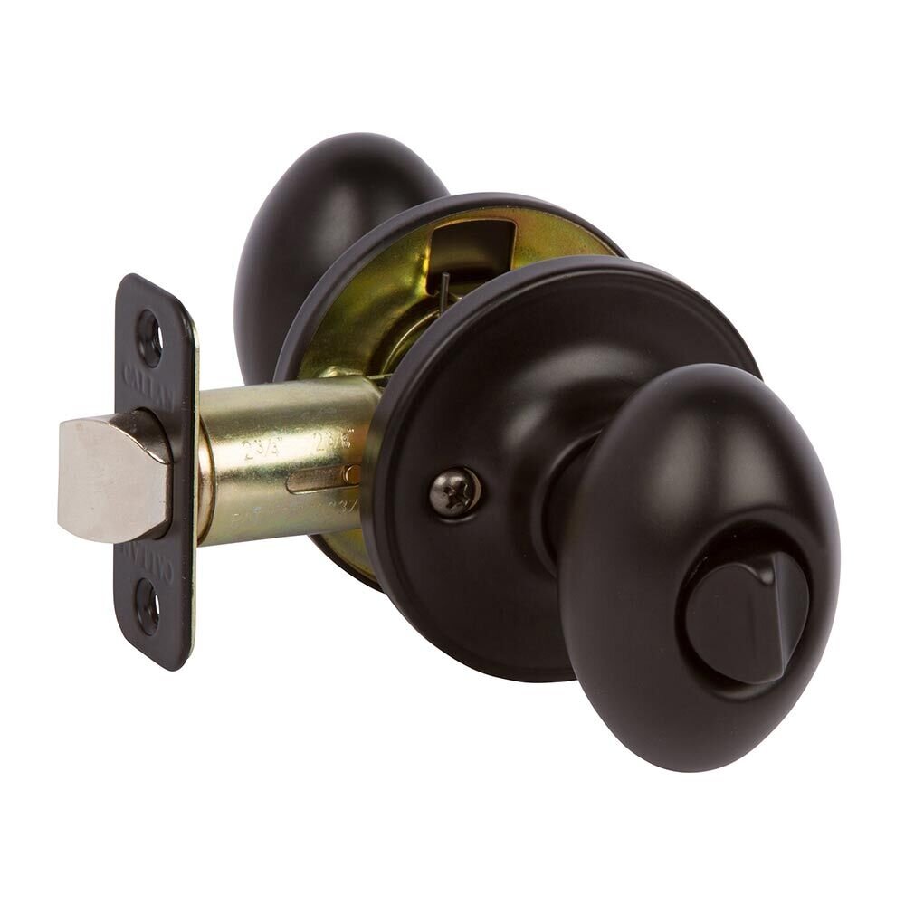 Privacy Carlyle Knob in Powder Coated Black