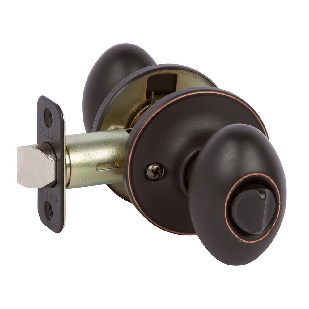 Privacy Carlyle Knob in Edged Oil Rubbed Bronze