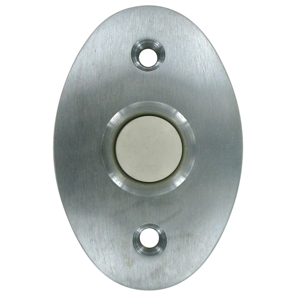 Solid Brass Standard Bell Button in Brushed Chrome