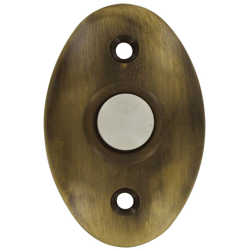 Solid Brass Standard Bell Button in Antique Brass