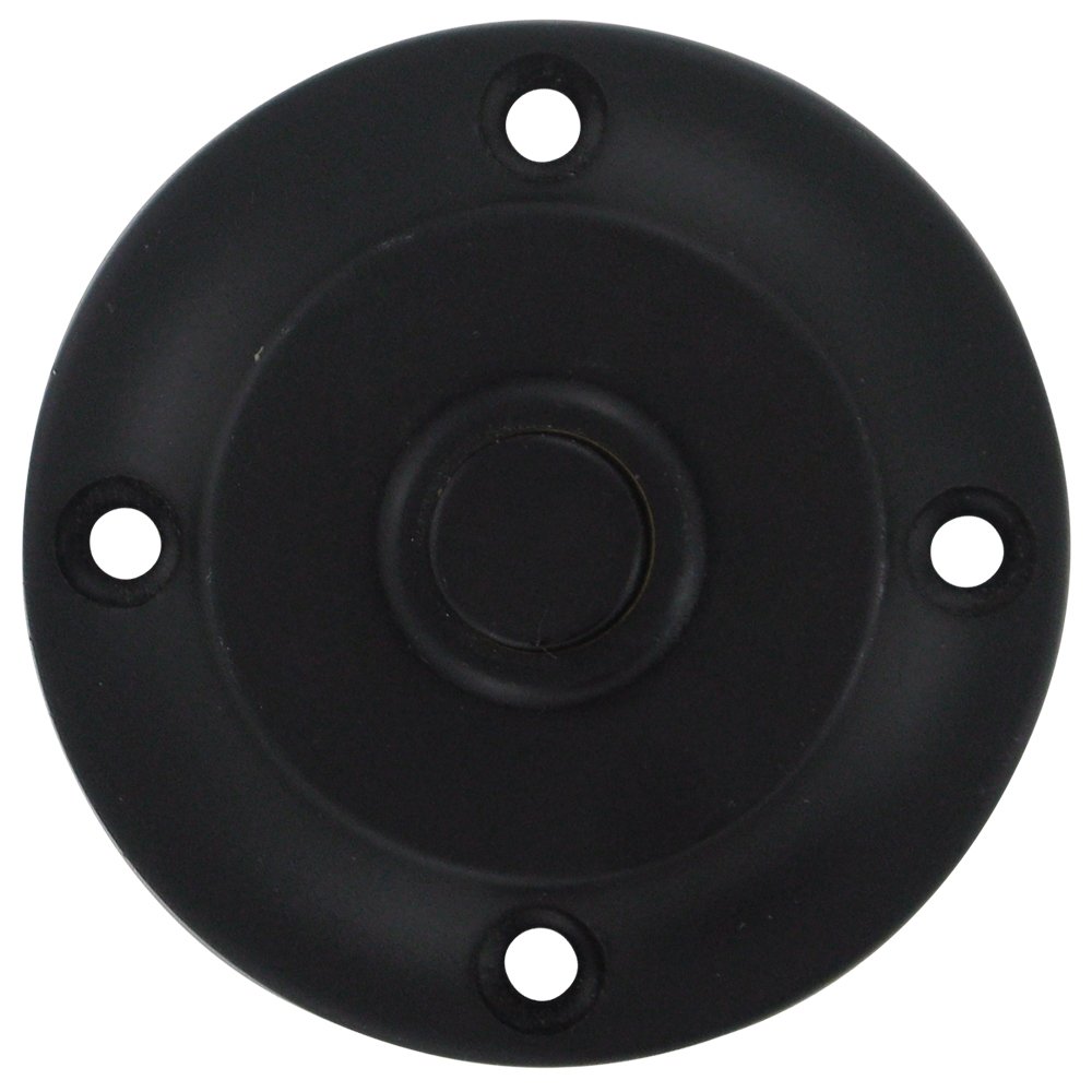 Solid Brass Round Contemporary Bell Button in Paint Black