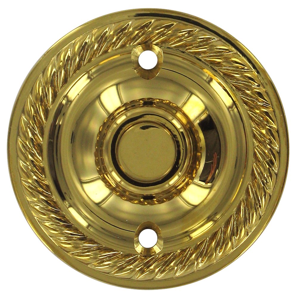 Solid Brass Round Rope Bell Button in PVD Brass