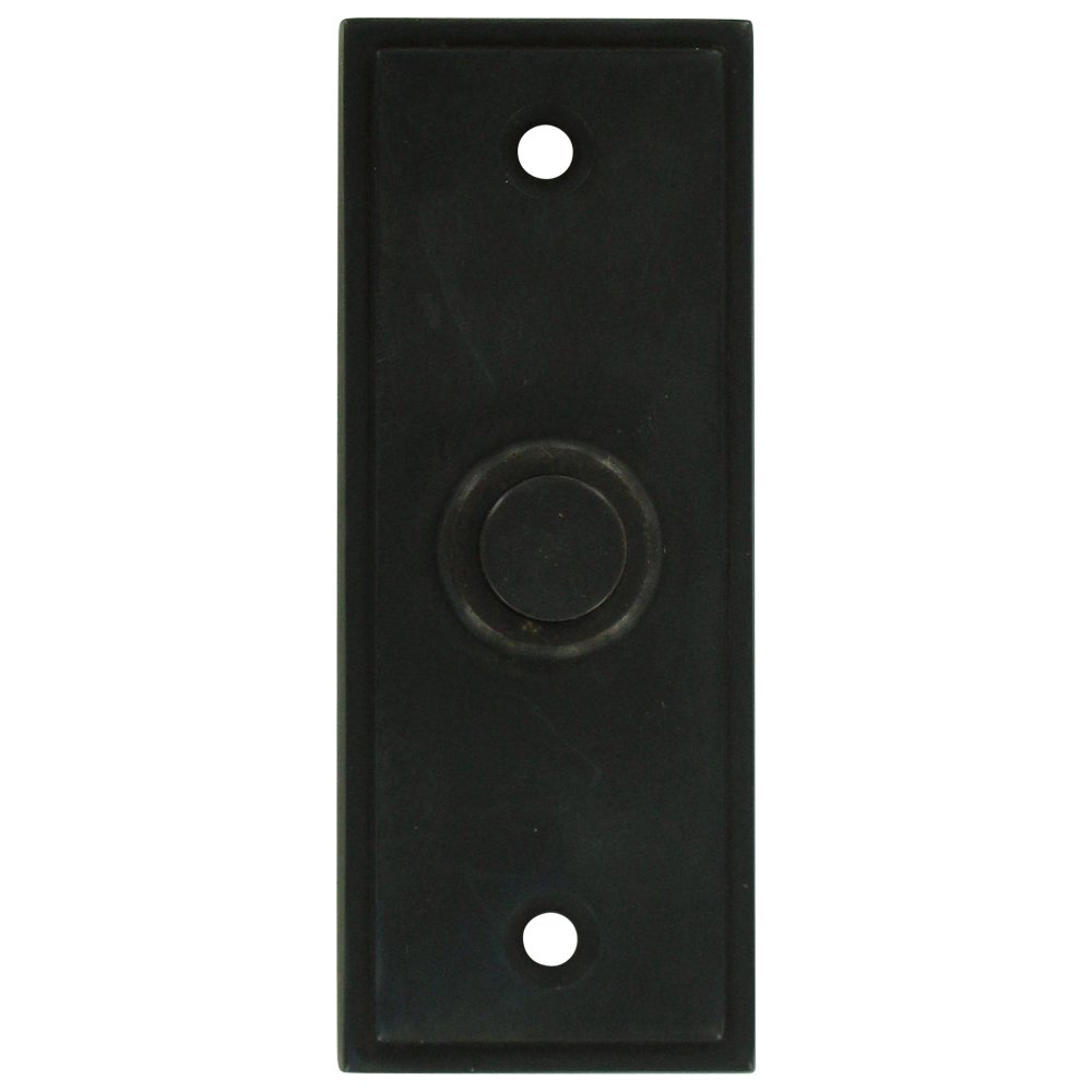 Solid Brass Rectangular Contemporary Bell Button in Oil Rubbed Bronze