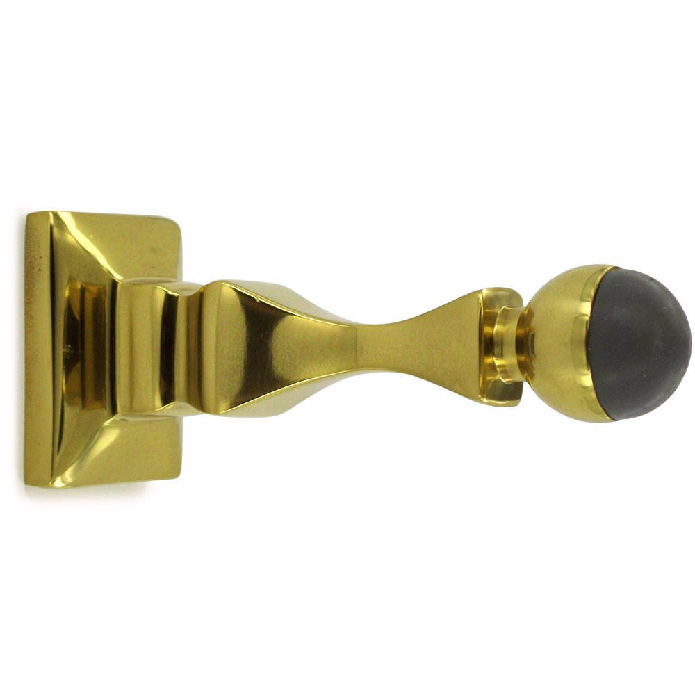 Solid Brass 3 1/2" Baseboard Door Bumper in Polished Brass