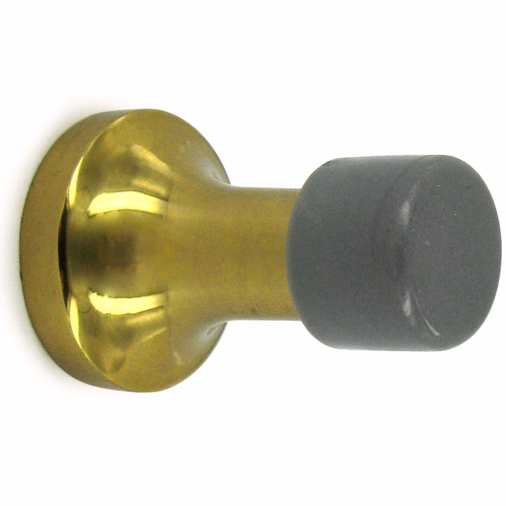 Solid Brass 1 1/2" Baseboard Door Bumper in PVD Brass