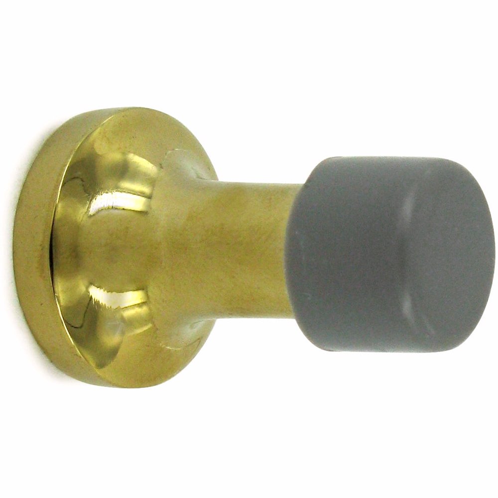 Solid Brass 1 1/2" Baseboard Door Bumper in Polished Brass
