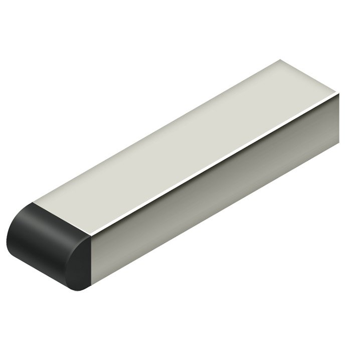 4" Contemporary Half-Cylinder Tip Baseboard Bumper in Polished Nickel