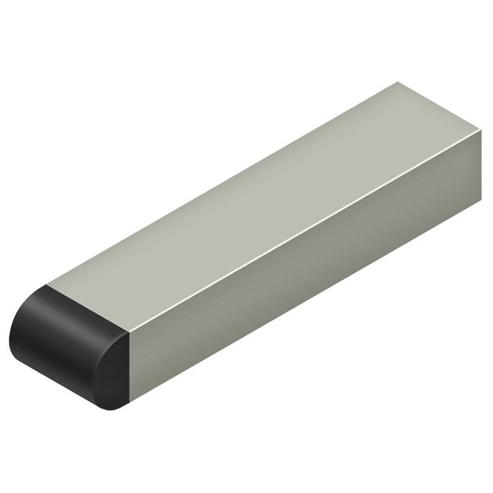 4" Contemporary Half-Cylinder Tip Baseboard Bumper in Brushed Nickel