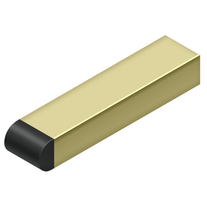 4" Contemporary Half-Cylinder Tip Baseboard Bumper in Unlacquered Brass