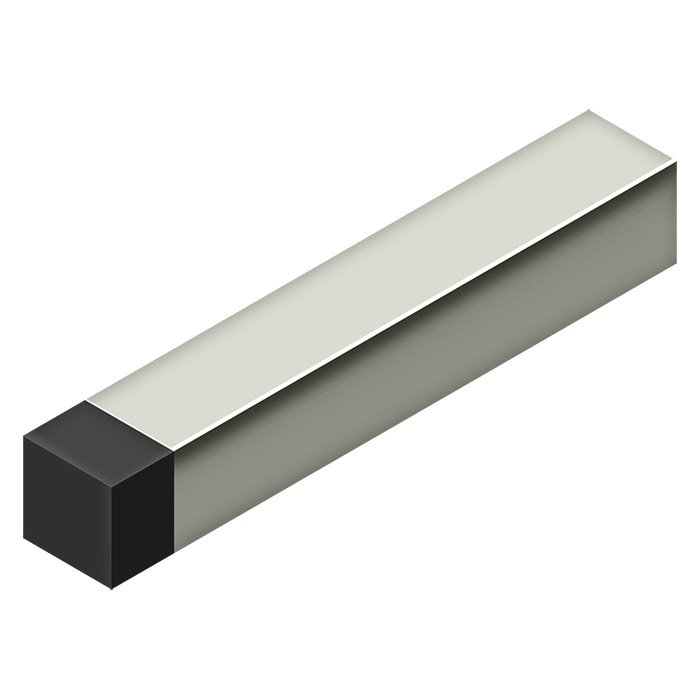 4" Modern Square Baseboard Bumper in Polished Nickel