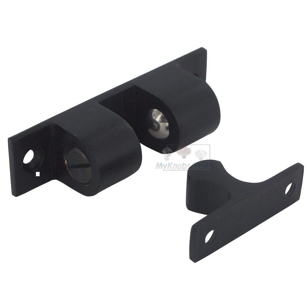 Solid Brass 3" x 0.75" Ball Tension Catch in Paint Black