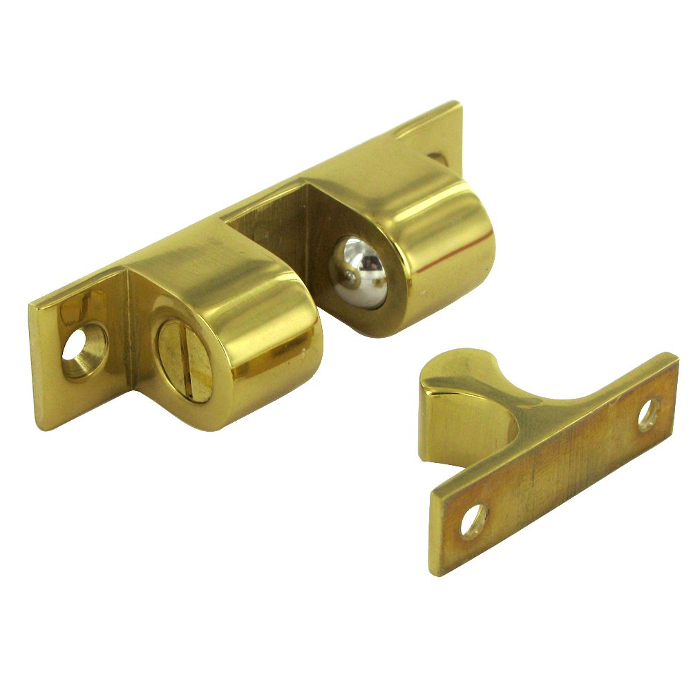 Solid Brass 3" x 0.75" Ball Tension Catch in Polished Brass