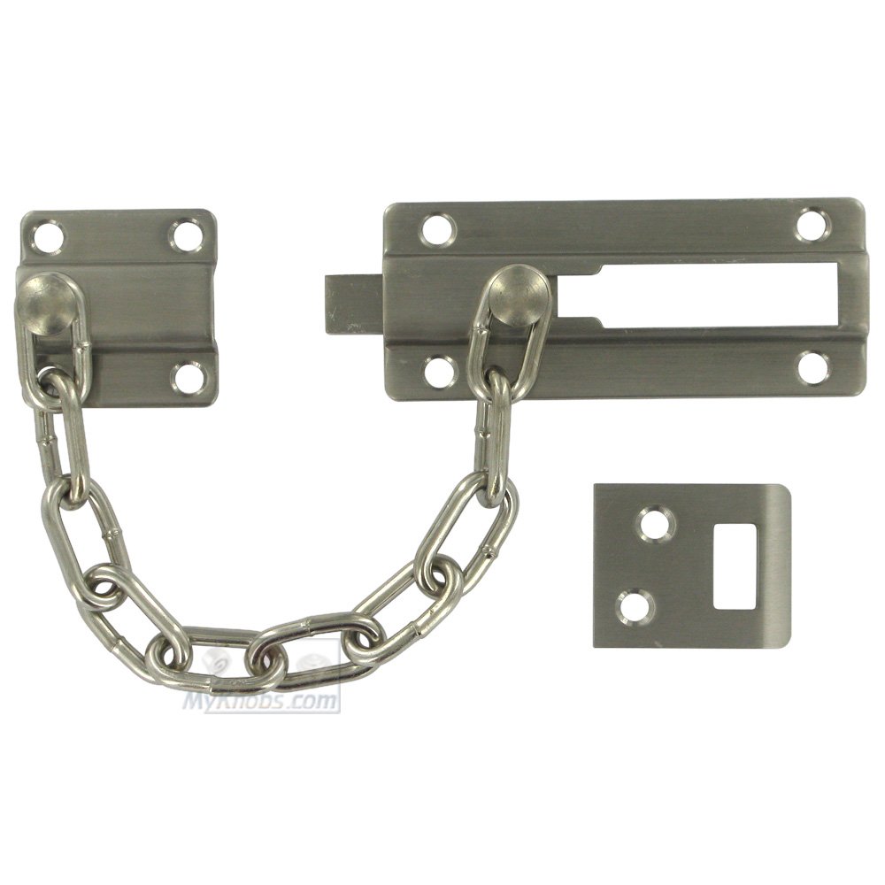 Solid Brass Security Chain/Doorbolt in Brushed Nickel