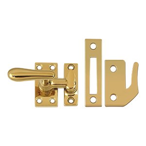 Solid Brass Medium Casement Fastener Window Lock in PVD Brass