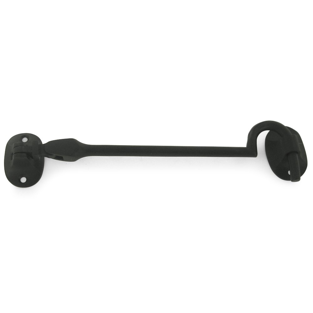 Solid Brass 6" British Style Cabin Hook in Paint Black