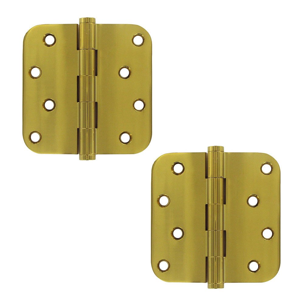 Zag Screw Hole Lifetime Finish Door Hinge (Sold as a Pair) in PVD Brass