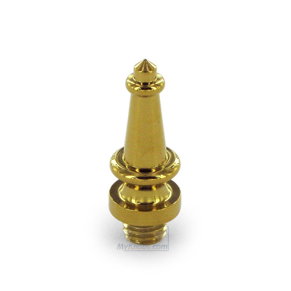 Solid Brass Steeple Tip Door Hinge Lifetime Finish Finial (Sold Individually) in PVD Brass