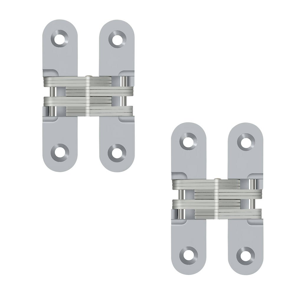 2 3/4" x 5/8" Concealed Hinge (Sold as Pair) in Brushed Chrome