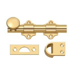 Solid Brass 4" Heavy Duty Dutch Door Bolt in PVD Brass