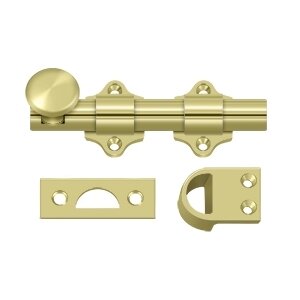 Solid Brass 4" Heavy Duty Dutch Door Bolt in Polished Brass