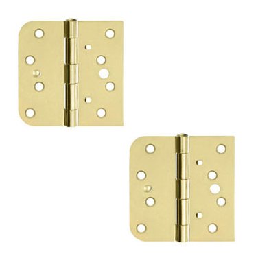 4"x 4"x 5/8"x Left Handed Square Hinge (SOLD AS A PAIR) in Polished Brass,Brushed Brass