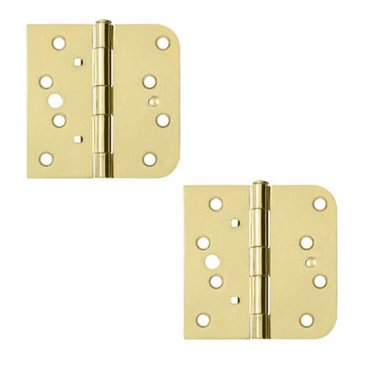 4"x 4"x 5/8" Right Handed Square Hinge (SOLD AS A PAIR) in Polished Brass,Brushed Brass