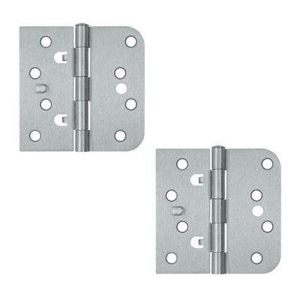 4"x 4"x 5/8"x Square Hinge (SOLD AS A PAIR) in Brushed Chrome