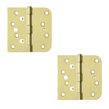 4"x 4"x 5/8"x Square Hinge (SOLD AS A PAIR) in Brushed Brass