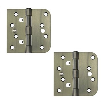 4"x 4"x 5/8"x Square Hinge (SOLD AS A PAIR) in Antique Brass