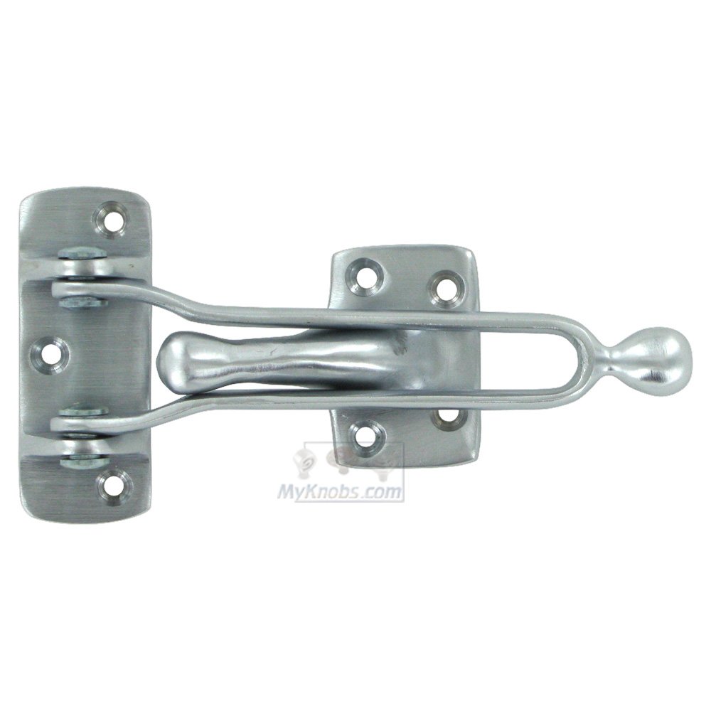Solid Brass 5" Door Guard in Brushed Chrome