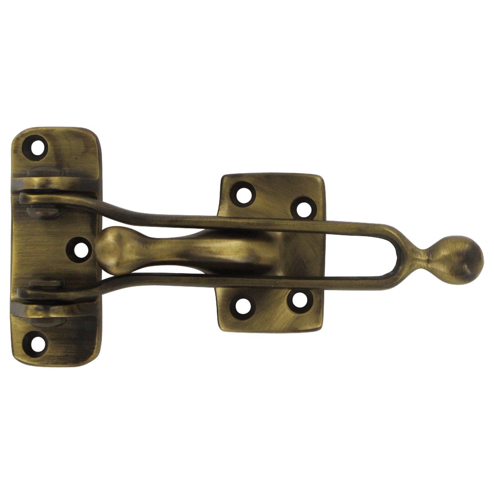 Solid Brass 5" Door Guard in Antique Brass