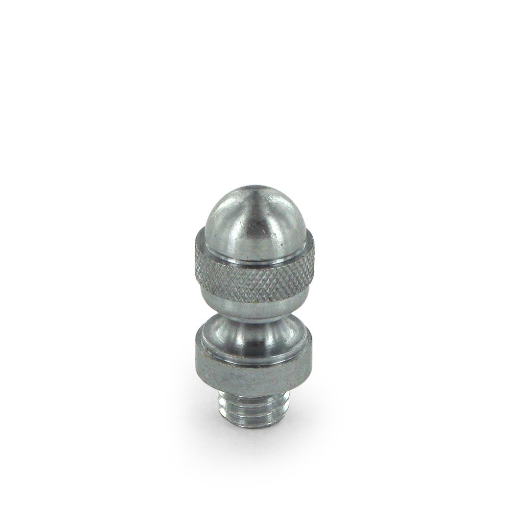Solid Brass Acorn Tip Door Hinge Finial (Sold Individually) in Brushed Chrome