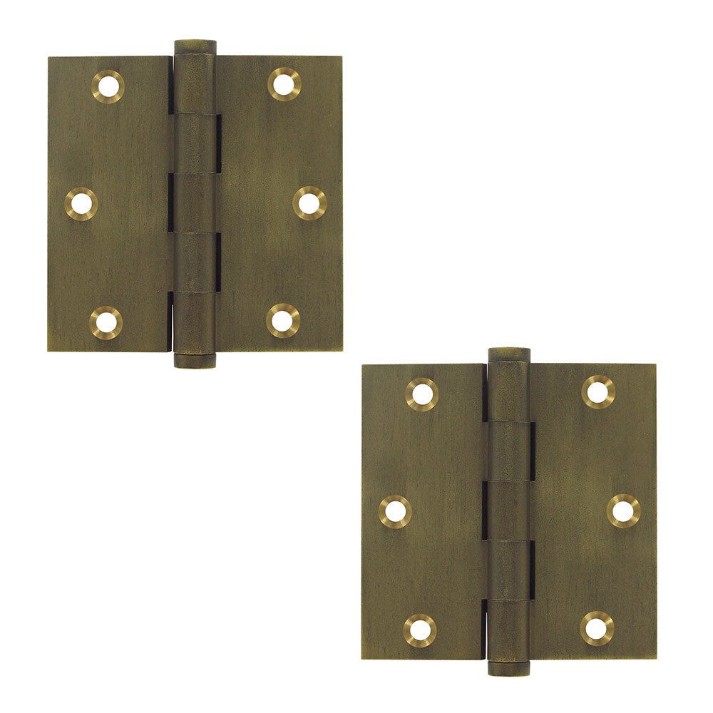 Solid Brass 3 1/2" x 3 1/2" Standard Standard Door Hinge (Sold as a Pair) in Bronze Medium