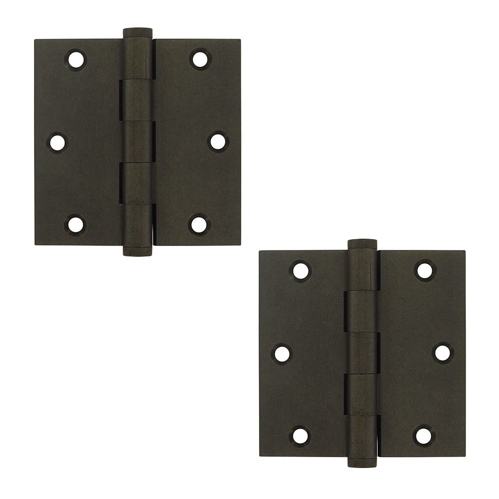 Solid Brass 3 1/2" x 3 1/2" Standard Standard Door Hinge (Sold as a Pair) in White Dark