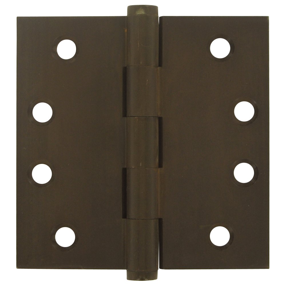 Solid Brass 4" x 4" Standard Standard Door Hinge (Sold as a Pair) in Bronze Rust
