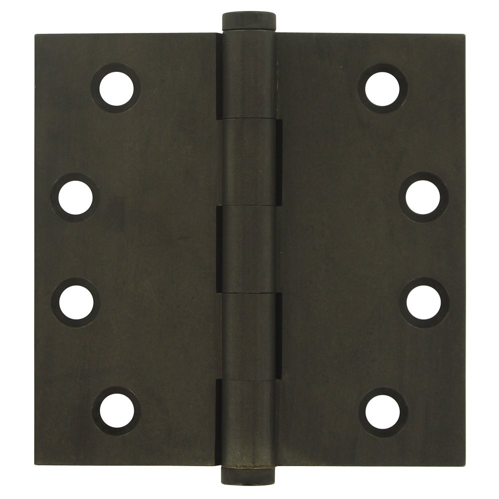 Solid Brass 4" x 4" Standard Standard Door Hinge (Sold as a Pair) in White Dark