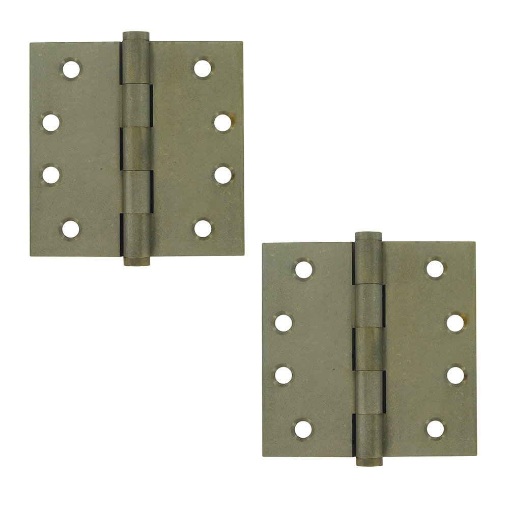 Solid Brass 4" x 4" Standard Standard Door Hinge (Sold as a Pair) in White Light
