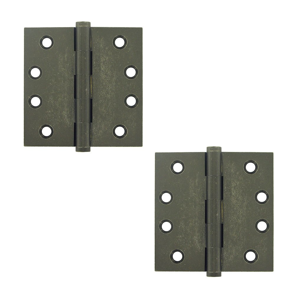 Solid Brass 4" x 4" Standard Standard Door Hinge (Sold as a Pair) in White Medium