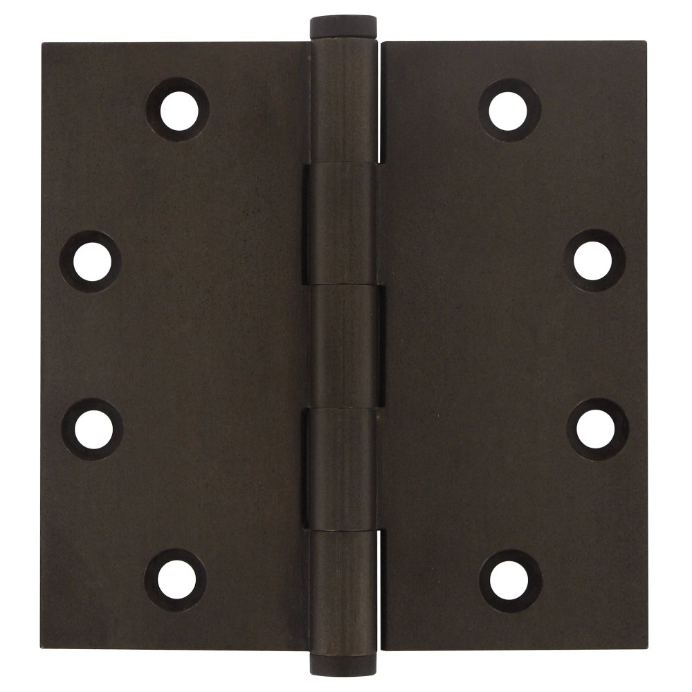 Solid Brass 4 1/2" x 4 1/2" Standard Square Door Hinge (Sold as a Pair) in White Dark