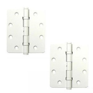 4 1/2"x 4"x 1/4" Square Corner Hinge (SOLD AS A PAIR) in Paint White