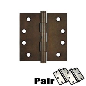 4"x 4" Square Hinge (SOLD AS A PAIR) in Bronze Rust