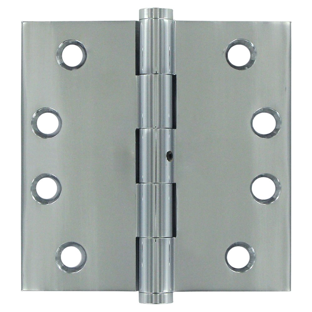Removable Pin Square Door Hinge (Sold as a Pair) in Polished Chrome