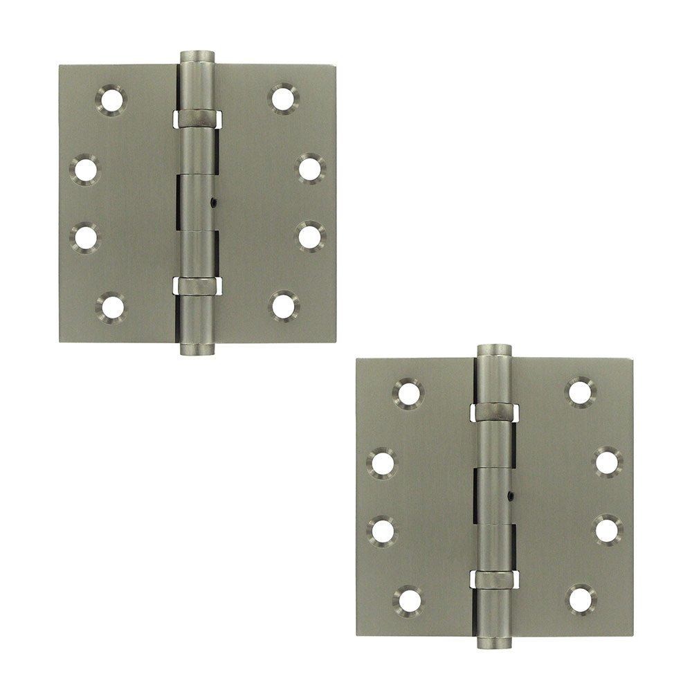 Removable Pin Square Door Hinge (Sold as a Pair) in Brushed Nickel