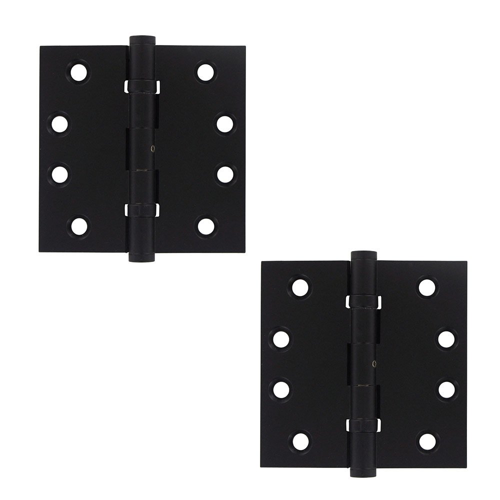 Removable Pin Square Door Hinge (Sold as a Pair) in Paint Black