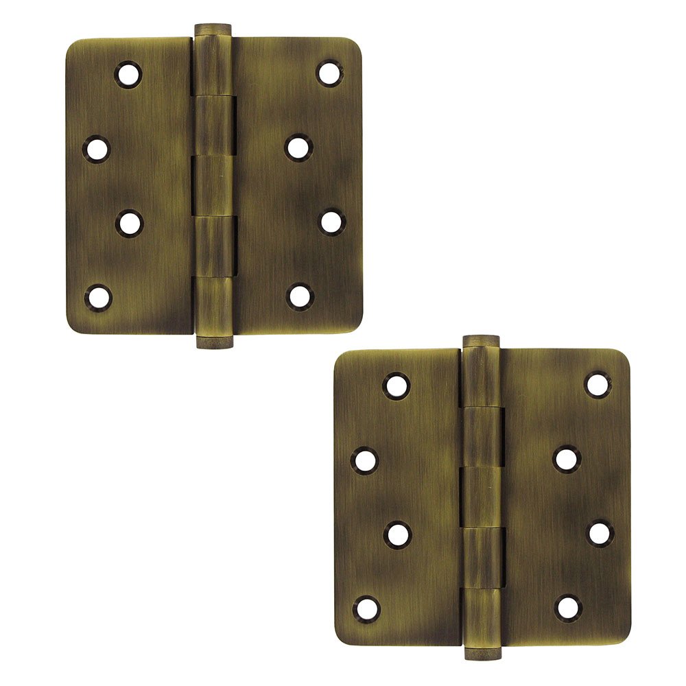 Zag Screw Hole Door Hinge (Sold as a Pair) in Antique Brass