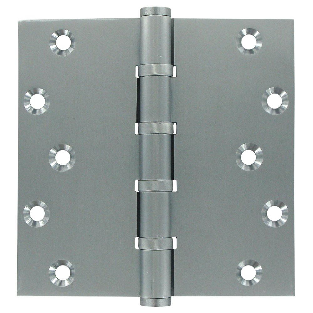 Solid Brass 6" x 6" Special Feature 4 Ball Bearing Square Door Hinge (Sold as a Pair) in Brushed Chrome