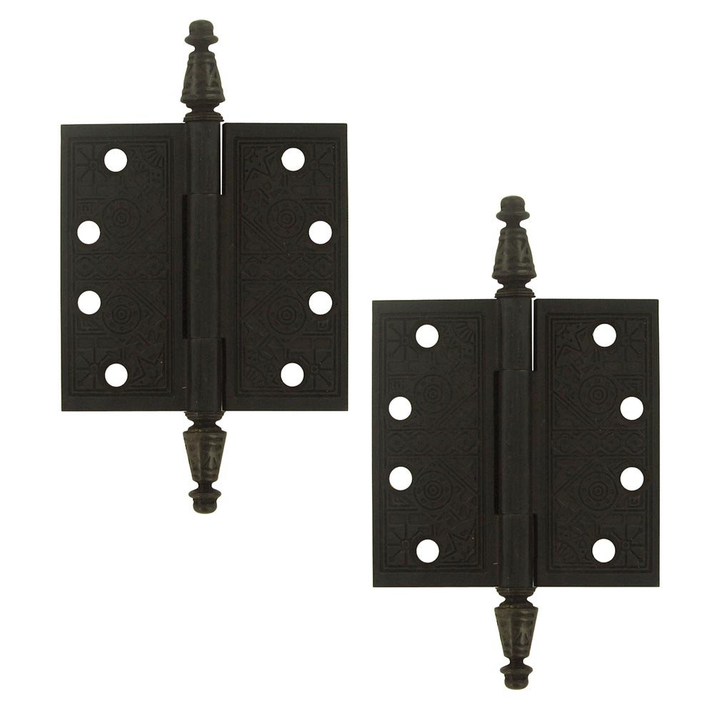 Solid Brass 4" x 4" Square Door Hinge (Sold as a Pair) in Oil Rubbed Bronze