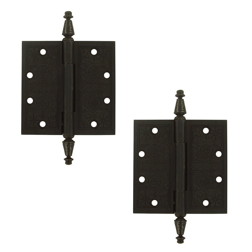 Solid Brass 4 1/2" x 4 1/2" Square Door Hinge (Sold as a Pair) in Oil Rubbed Bronze
