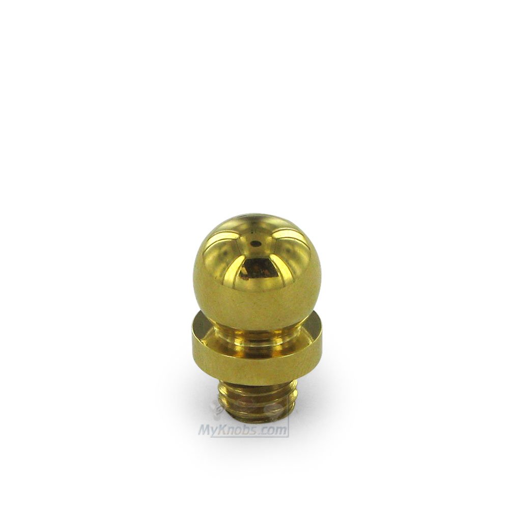Solid Brass Ball Tip Door Hinge Finial (Sold Individually) in Polished Brass Unlacquered